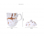 YM66 Putih Mug dengan Motif Marmer